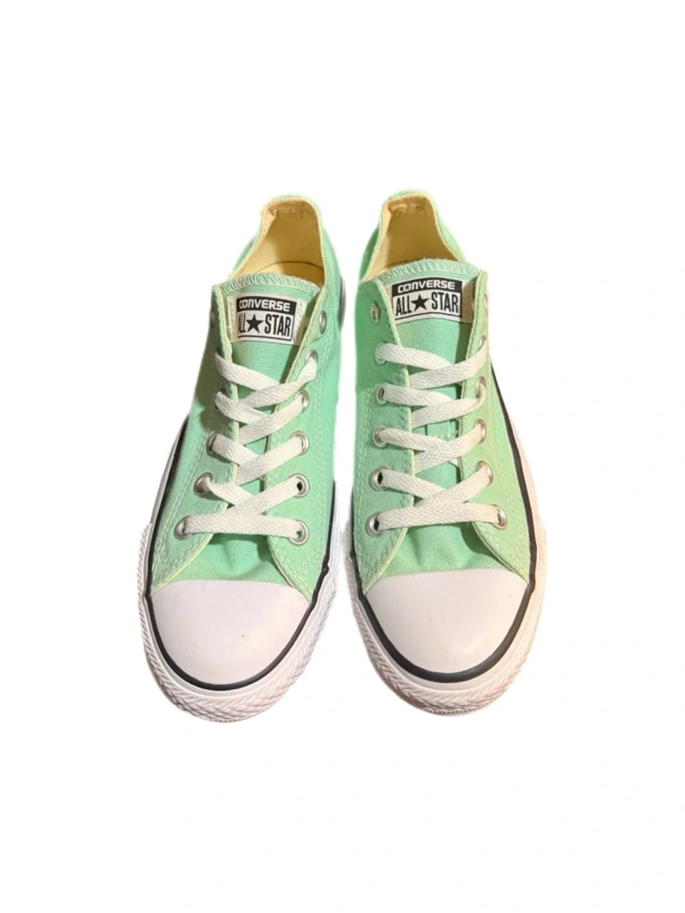 Converse Low Top Sneakers - Mint Green and White - Picture 4 of 5